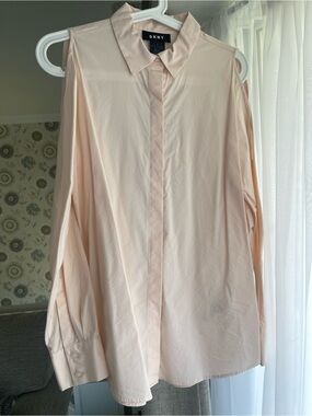 DKNY Light Pink Open Shoulder Shirt